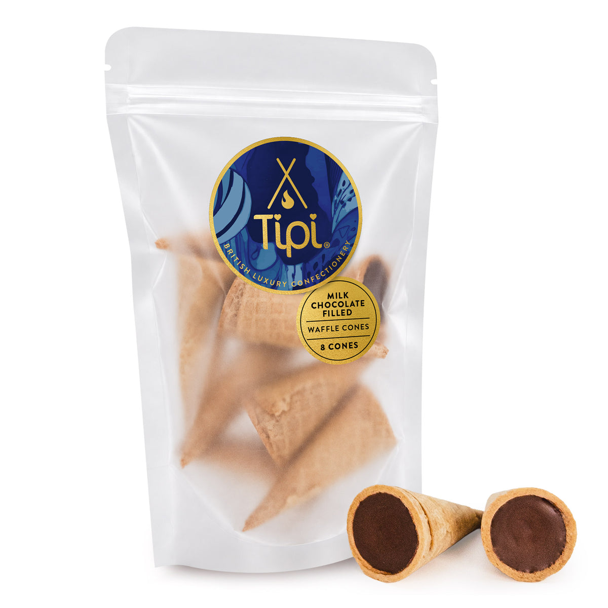 Belgian Milk Chocolate Filled Waffle Cones