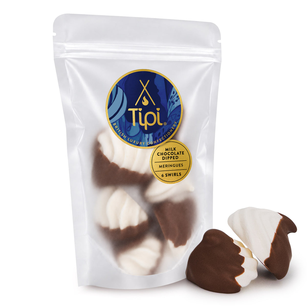 Belgian Milk Chocolate Dipped Meringue Swirls