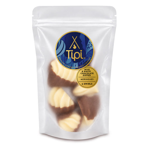 Belgian Milk And White Chocolate Dipped Meringue Swirls